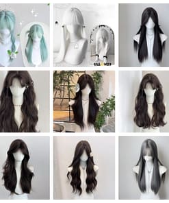 Stylish Synthetic Doll Wigs Long Flowing Hairstyles in Natural and Pastel Shades 主图